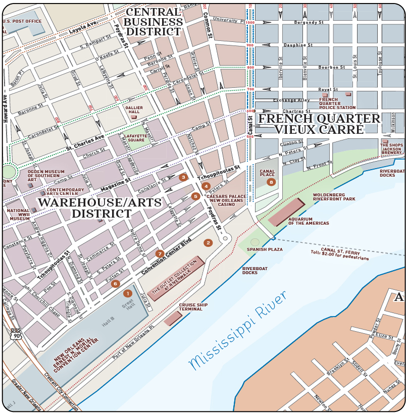 hotel map nola